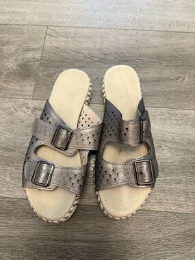 Ilse Jacobsen silver gray  Sandals with Buckles - Size 40